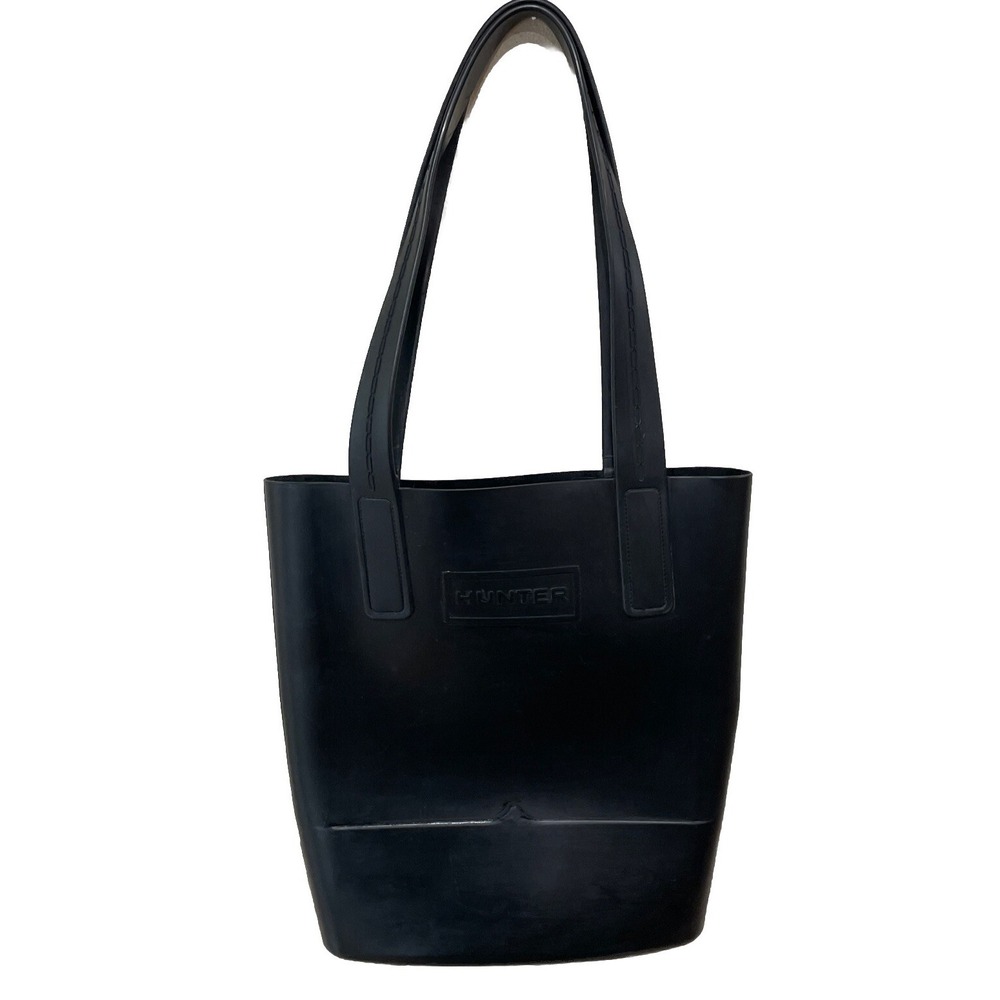Hunter x Target Black Rubber Sling Tote Bag Purse Large Handbag